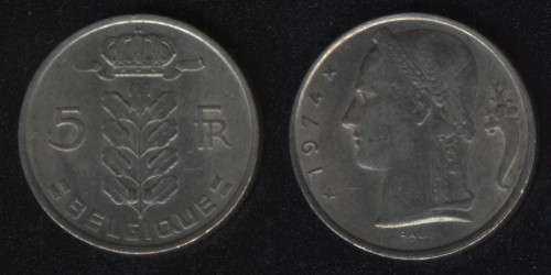 5 франков 1974 Бельгия