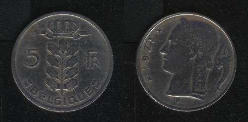 5 франков 1973 Бельгия