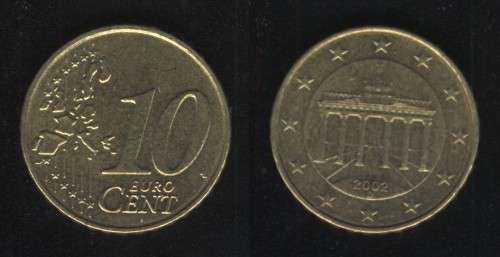 10 евроцентов 2002 Германия