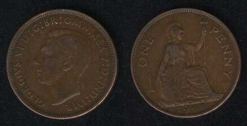 1 пенни 1948 Великобритания