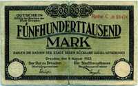 Дрезден 500000 марок 1923 (476) Германия 