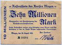 Майен 10 млн марок 1923 (294) Германия 