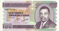 100 франков 2011 Бурунди 