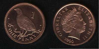 1 пенни 2000 Гибралтар