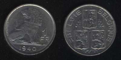1 франк 1940 Бельгия