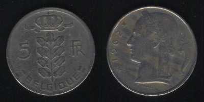 5 франков 1962 Бельгия