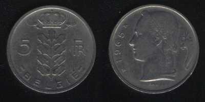 5 франков 1965 Бельгия