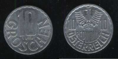 10 грошей 1970 Австрия