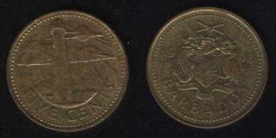 5 центов 1998 Барбадос