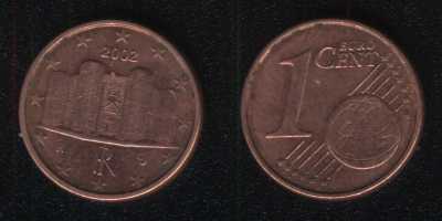 1 евроцент 2002 Италия