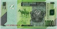 1000 франков 2013 Конго 