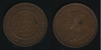 1 пенни 1934 Австралия