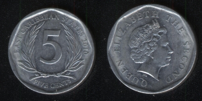 5 центов 2010 Восточные Карибы