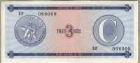 Валютный сертификат Серия C 3 песо (009) Куба 