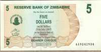 5 долларов 2006 АА Зимбабве 