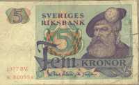 5 крон 1977 (554) Швеция 
