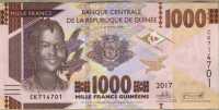 1000 франков 2017 Гвинея 