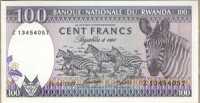100 франков 1989 серия Z Руанда 