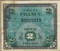 Оккупация союзников 2 франка 1944 (379) Франция 