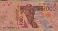 1000 франков 2003 (456) (литера А) Кот-д"Ивуар 